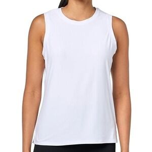 Jockey Sport Womens White Mesh Back Sleeveless Activewear Tank Top Size Small